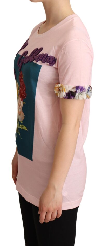 Dolce & Gabbana - Elegant Floral Rose Applique T-Shirt