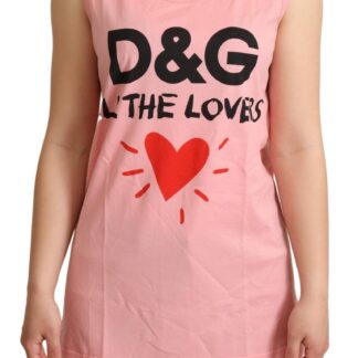 Dolce & Gabbana - Crystal Embellished Heart White Sleeveless Tee