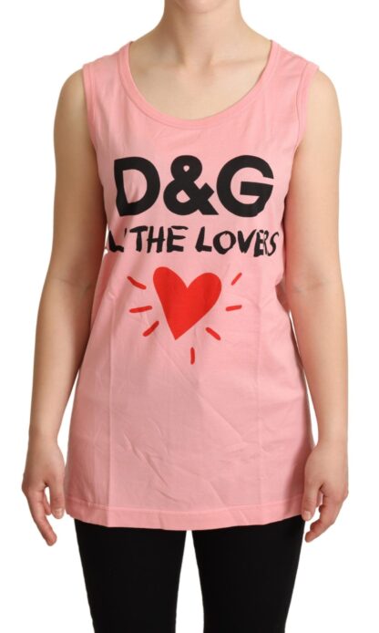 Dolce & Gabbana - Chic Pink Motive Print Crewneck Tee