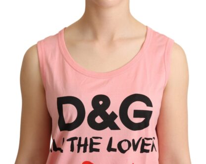 Dolce & Gabbana - Chic Pink Motive Print Crewneck Tee