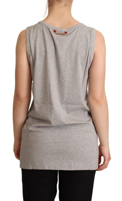 Dolce & Gabbana - Chic Gray Sleeveless Logo Tank Top