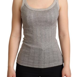 Dolce & Gabbana - Chic Gray Sleeveless Logo Tank Top