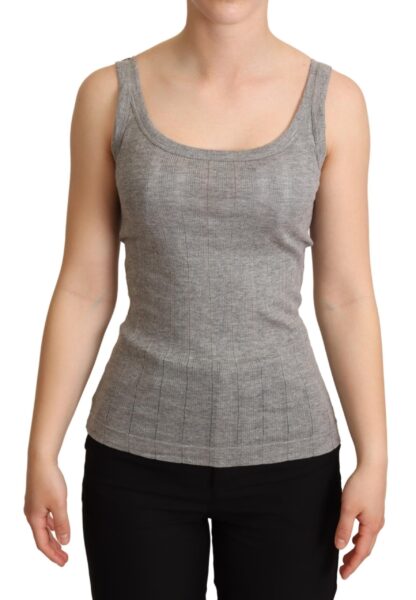 Dolce & Gabbana - Elegant Sleeveless Gray Tank Top