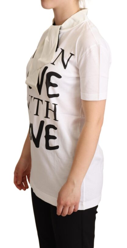 Dolce & Gabbana - Chic White Love Motif Silk-Blend Tee