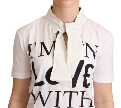 Dolce & Gabbana - Chic White Love Motif Silk-Blend Tee