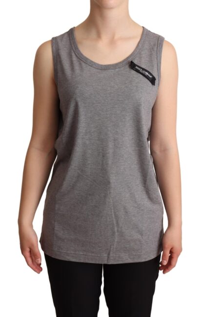 Dolce & Gabbana - Elegant Gray Cotton Jersey Sleeveless Tank