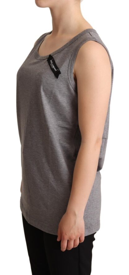 Dolce & Gabbana - Elegant Gray Cotton Jersey Sleeveless Tank