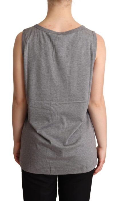 Dolce & Gabbana - Elegant Gray Cotton Jersey Sleeveless Tank