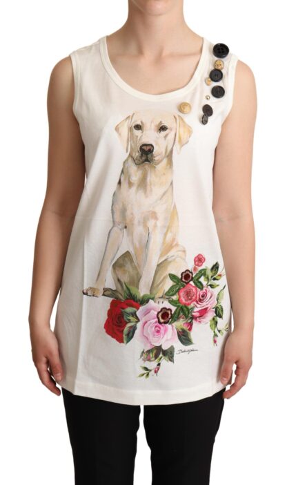 Dolce & Gabbana - Chic Canine Floral Sleeveless Tank