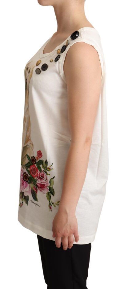 Dolce & Gabbana - Chic Canine Floral Sleeveless Tank