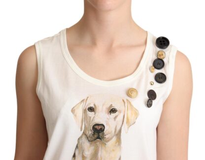 Dolce & Gabbana - Chic Canine Floral Sleeveless Tank