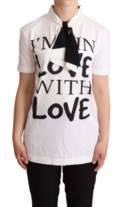 Dolce & Gabbana - Chic Love Slogan Silk Cotton Tee