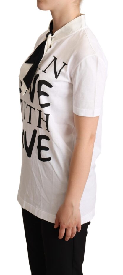 Dolce & Gabbana - Chic Love Slogan Silk Cotton Tee