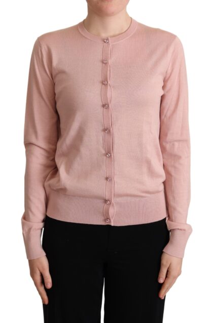 Dolce & Gabbana - Elegant Pink Cashmere Silk Cardigan