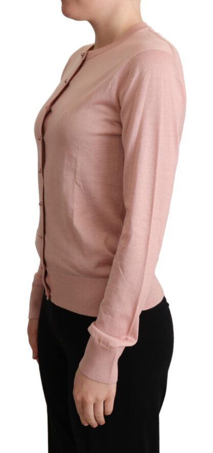 Dolce & Gabbana - Elegant Pink Cashmere Silk Cardigan