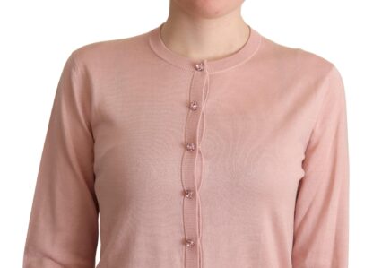 Dolce & Gabbana - Elegant Pink Cashmere Silk Cardigan