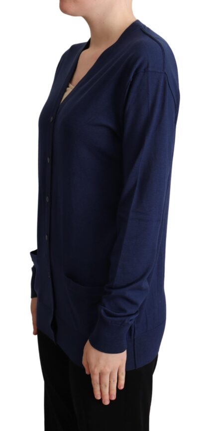 Dolce & Gabbana - Elegant Virgin Wool Blue Cardigan