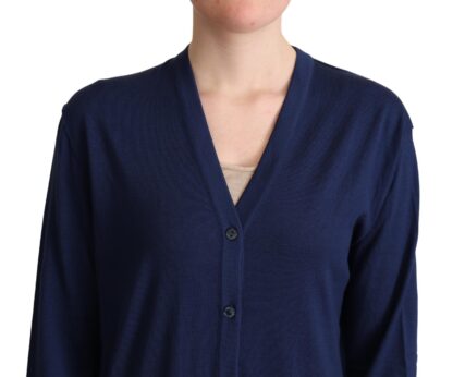 Dolce & Gabbana - Elegant Virgin Wool Blue Cardigan