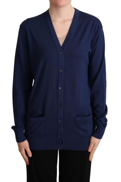 Dolce & Gabbana - Elegant Virgin Wool Blue Cardigan