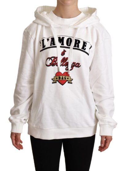 Dolce & Gabbana - White L'Amore Motive Hooded Sweater