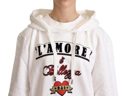 Dolce & Gabbana - White L'Amore Motive Hooded Sweater