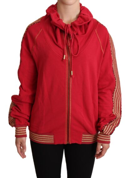 John Galliano - Radiant Red Cotton Full Zip Hooded Jacket