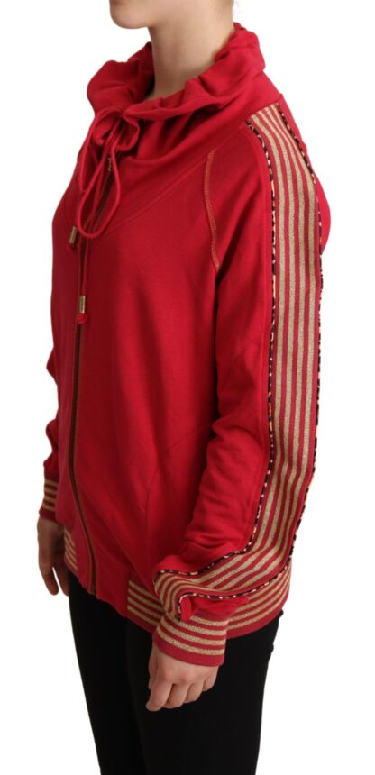 John Galliano - Radiant Red Cotton Full Zip Hooded Jacket