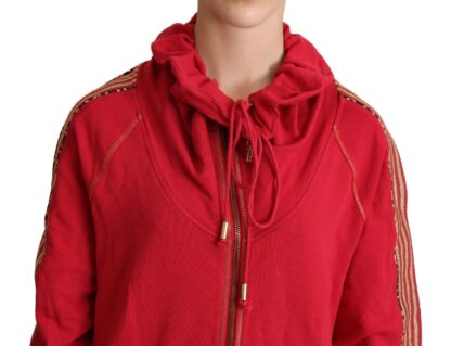 John Galliano - Radiant Red Cotton Full Zip Hooded Jacket