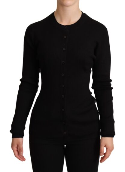 Dolce & Gabbana - Elegant Black Silk Cashmere Cardigan