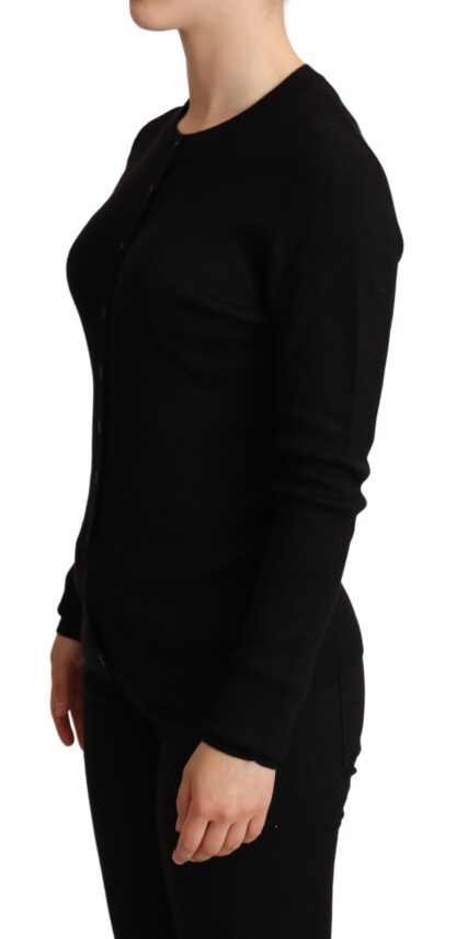 Dolce & Gabbana - Elegant Black Silk Cashmere Cardigan