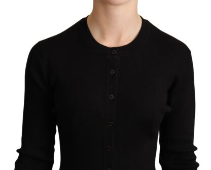 Dolce & Gabbana - Elegant Black Silk Cashmere Cardigan