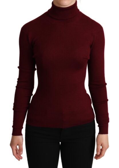 Dolce & Gabbana - Elegant Bordeaux Turtle Neck Sweater