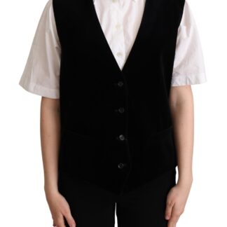 Dolce & Gabbana - Chic Black Leopard Print Waistcoat