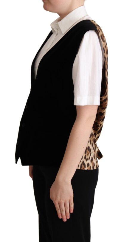 Dolce & Gabbana - Elegant Sleeveless Black Leopard Print Vest