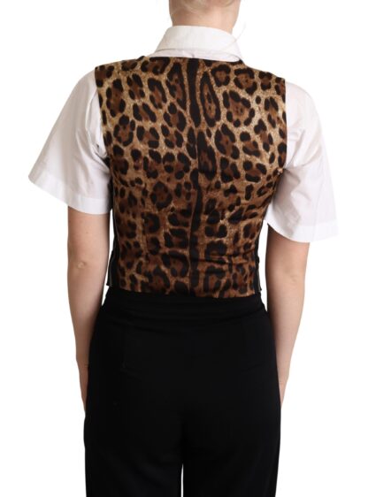 Dolce & Gabbana - Chic Black Leopard Print Waistcoat