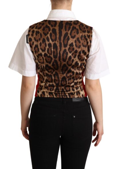 Dolce & Gabbana - Elegant Red Leopard Print Sleeveless Vest