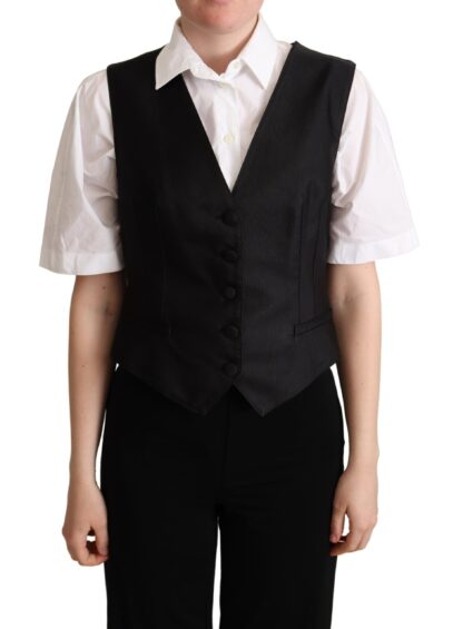 Dolce & Gabbana - Elegant Black Silk Blend Waistcoat