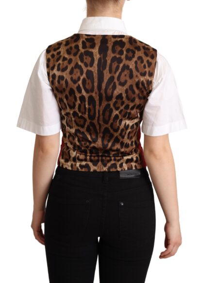 Dolce & Gabbana - Red Brocade Leopard Print Waistcoat