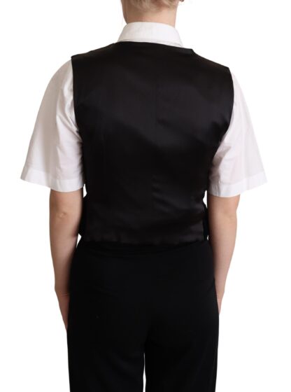 Dolce & Gabbana - Elegant Black Velvet Sleeveless Waistcoat