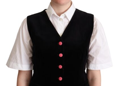 Dolce & Gabbana - Elegant Black Velvet Sleeveless Waistcoat