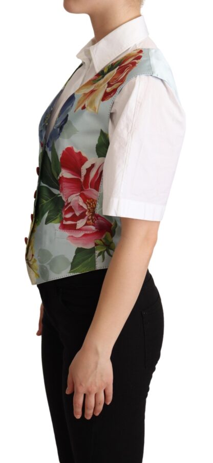 Dolce & Gabbana - Elegant Floral Print Silk Waistcoat