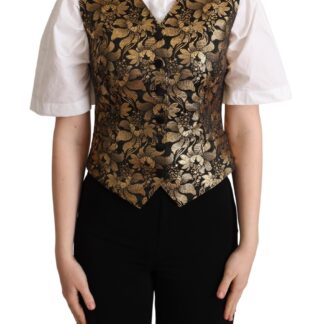 Dolce & Gabbana - Elegant Green Leaf Print Waistcoat