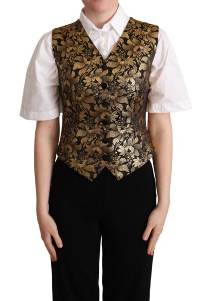 Dolce & Gabbana - Elegant Black Jacquard Waistcoat