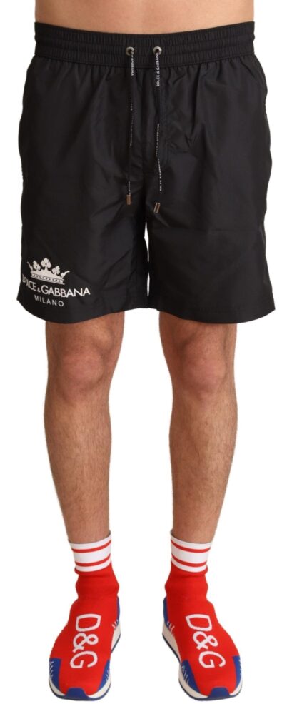 Dolce & Gabbana - Elegant Crown Motive Swim Trunks