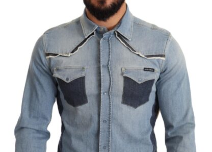 Dolce & Gabbana - Elegant Blue Denim Slim Fit Shirt