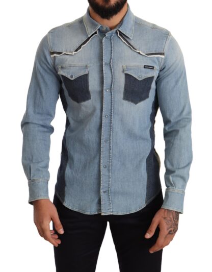 Dolce & Gabbana - Elegant Blue Denim Slim Fit Shirt