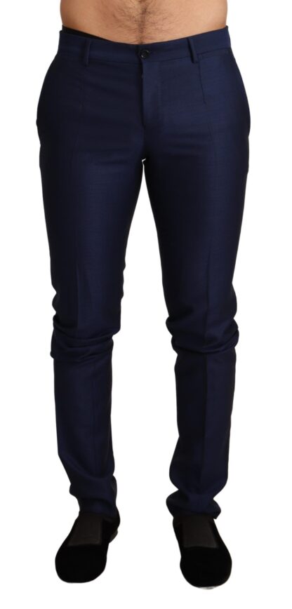 Dolce & Gabbana - Elegant Navy Slim Fit Men's Wool Trousers