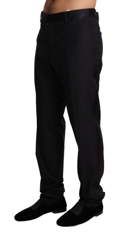 Dolce & Gabbana - Elegant Black Wool Silk Blend Tuxedo Trousers