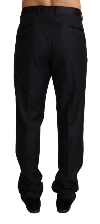 Dolce & Gabbana - Elegant Black Wool Silk Blend Tuxedo Trousers