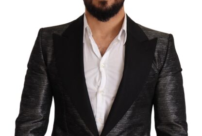 Dolce & Gabbana - Metallic Gray Jacquard Slim Fit Blazer